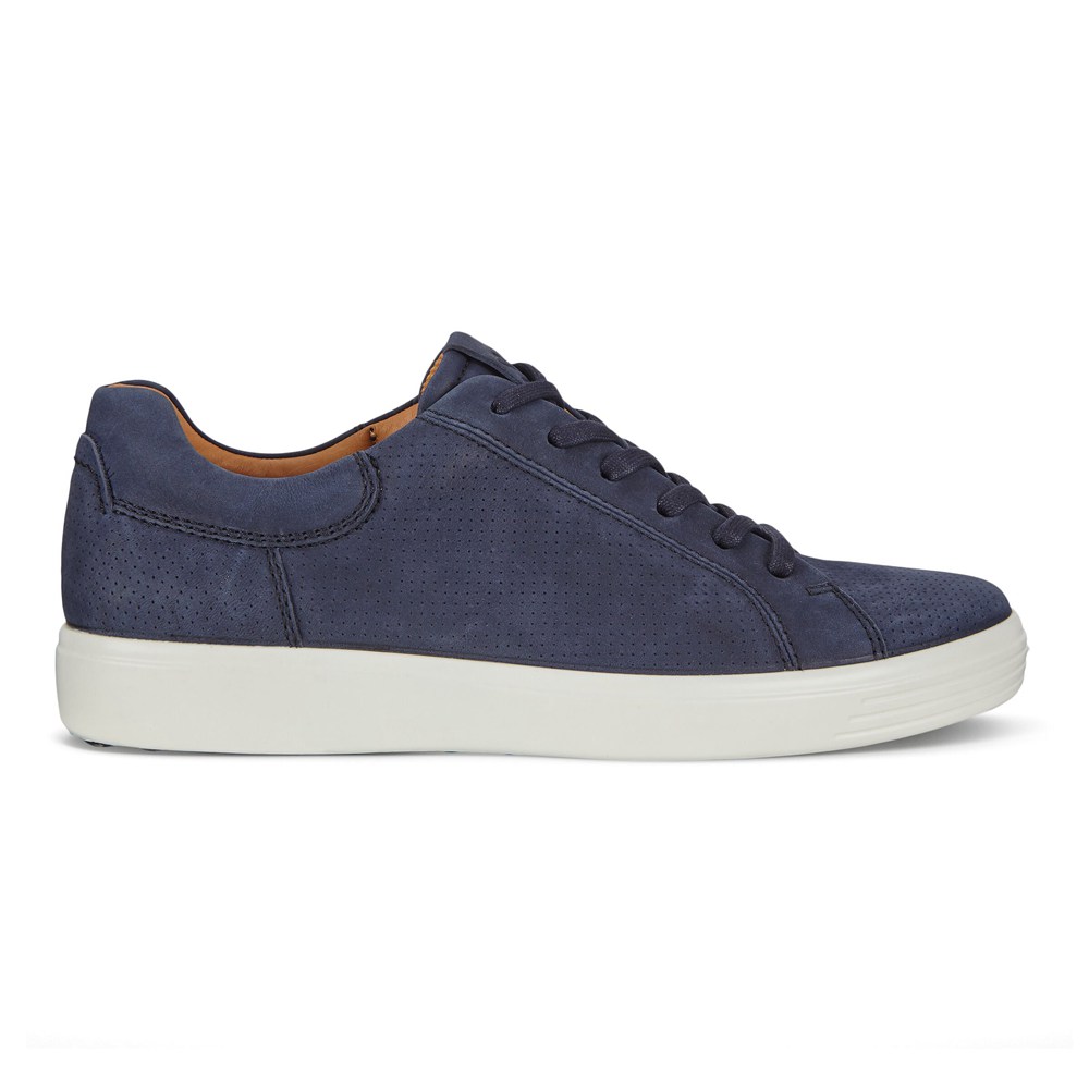 Tenis Hombre - ECCO Soft 7 Lace-Up - Azul Marino - NLA859043